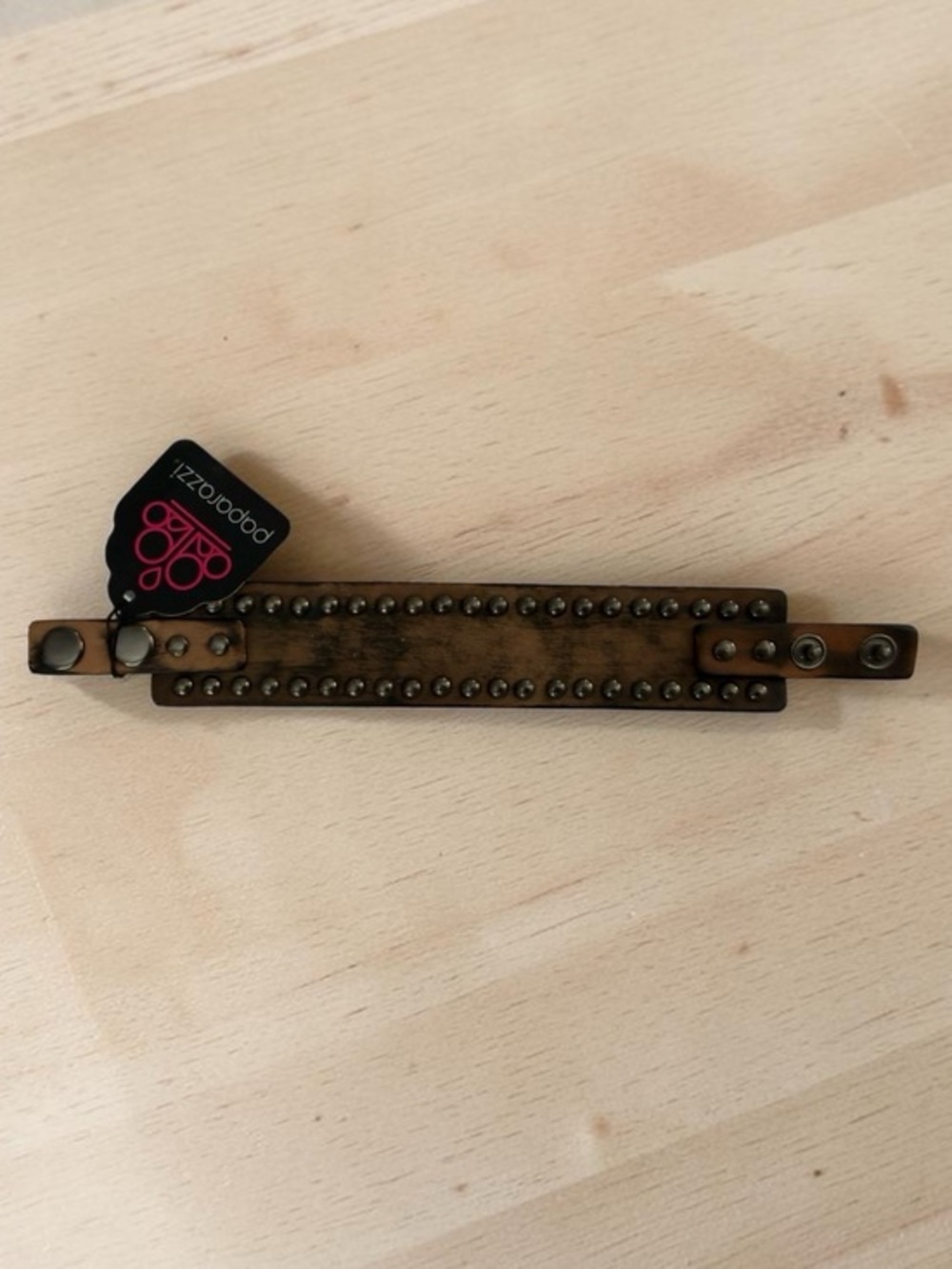 Paparazzi Studded Double-Strap Brown Leather Bracelet